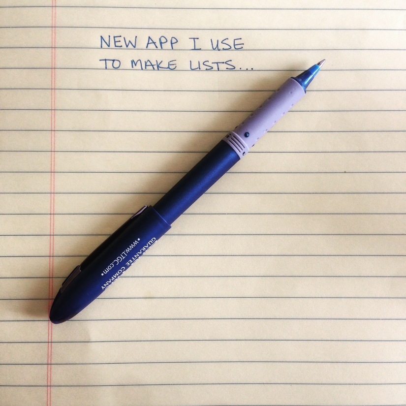 New App I use to make lists (it's pen and paper)